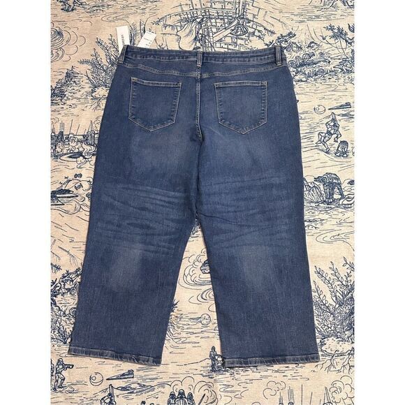 NEW WITH TAGS Liz Claiborne  blue Jean Crop Capris Pants NWT size 18 - Picture 7 of 8